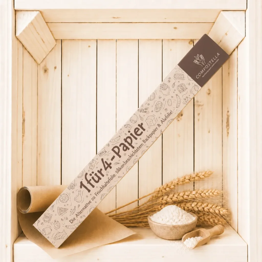 1 für 4-Papier Haushaltrolle 8m